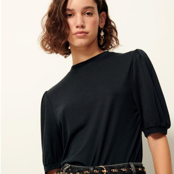 Sessun Black Puff Sleeve Top - Picture 4 of 7